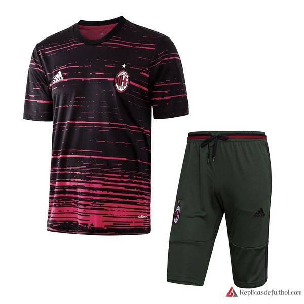 Camiseta Entrenamiento Milan Conjunto Completo 2017-2018 Negro Rosa